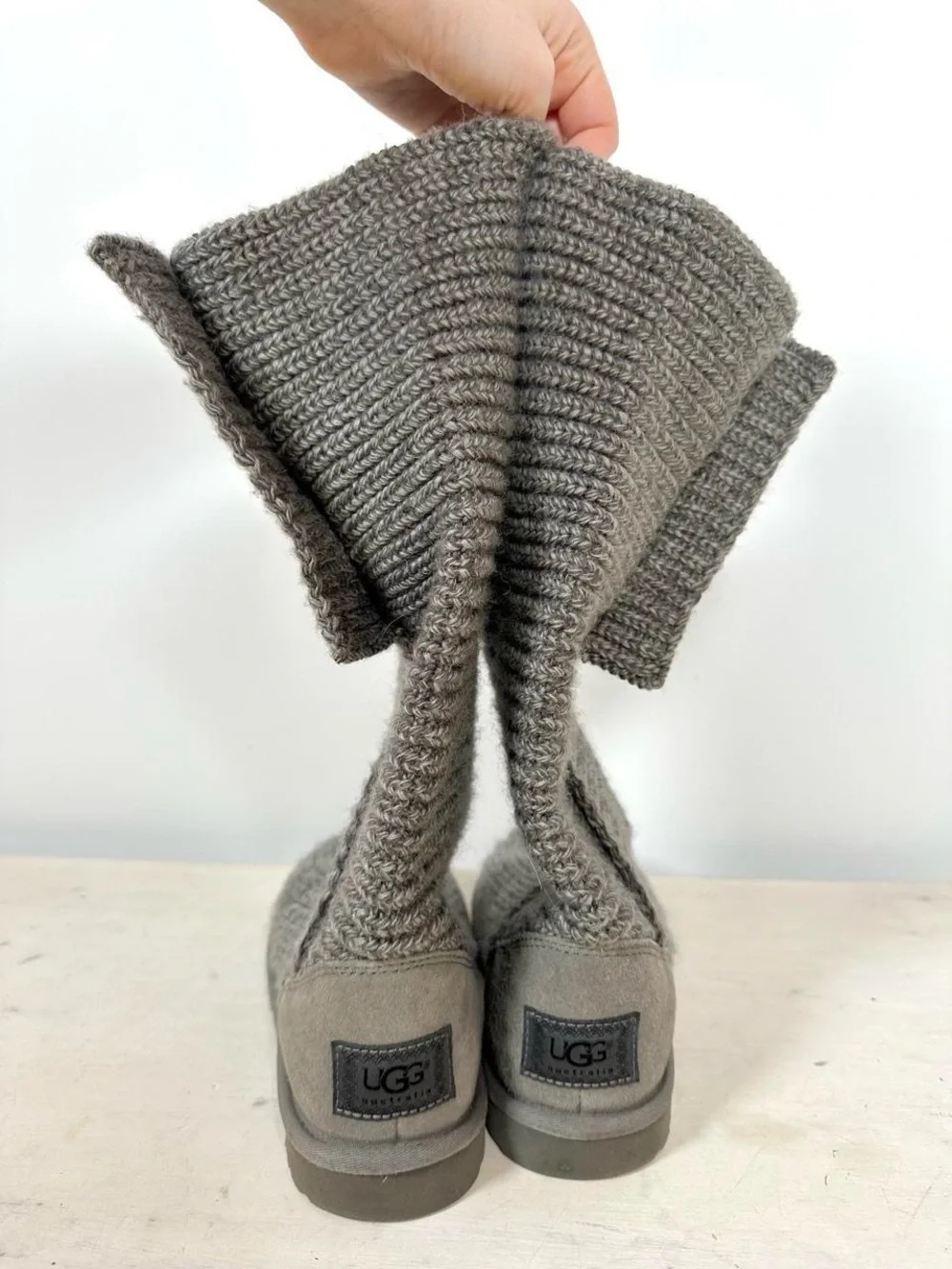 Slouchy Gray Knit Uggs